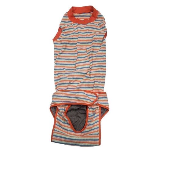 Multi Colored Striped Dog Recovery Onesie XXL - Picture 2 of 6
